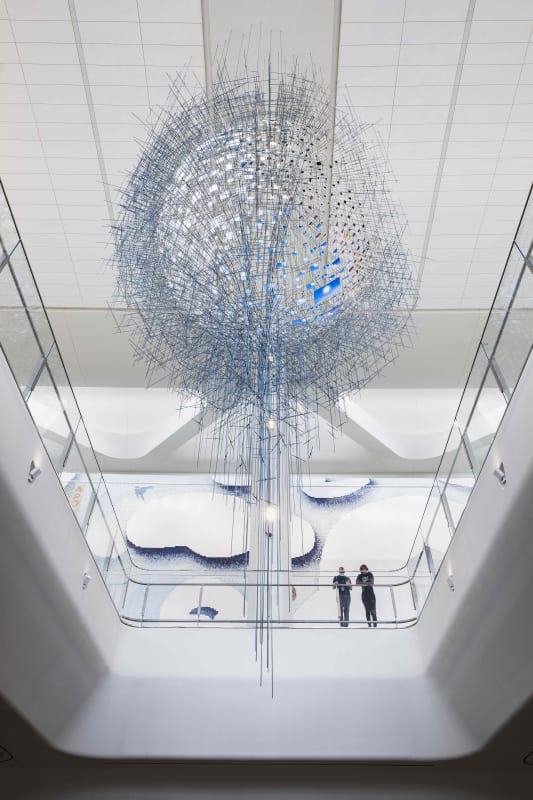 As reported in The New York Times, Sarah Sze’s ambitious installation for LaGuardia Airport’s new Terminal B is unveiled