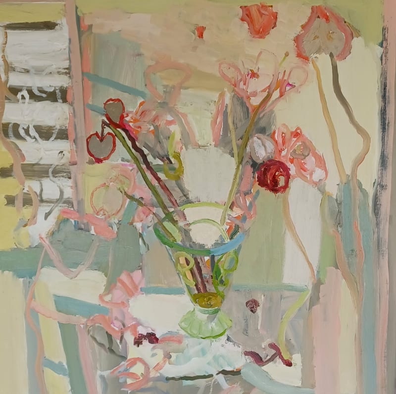 The light passed through the green vase. Oil on linen 80 x 80cm