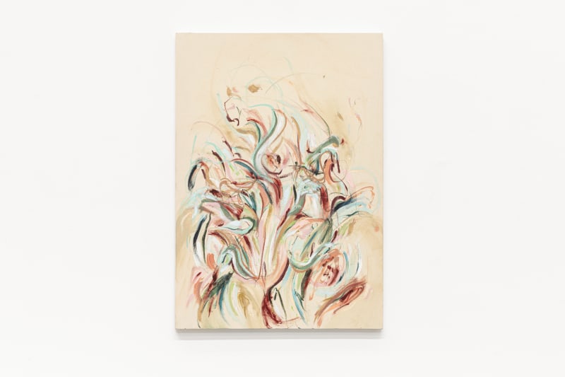 Julia Pereira Dancing Ghosts, 2025 Óleo, bastão oleoso e pastel oleoso sobre algodão 100 x 70 cm