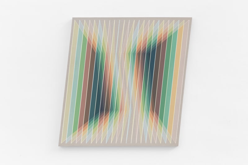 Daniel Mullen Proximity XVI: Triadic dissoance with Yellow–Phthalo Tension , 2025 Acrílica sobre linho 120 x 130 cm