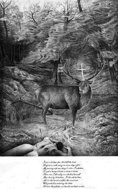 Jesus Appears to St. Sebastian (with extract from The Stricken Deer by William Cowper 1731-1800)