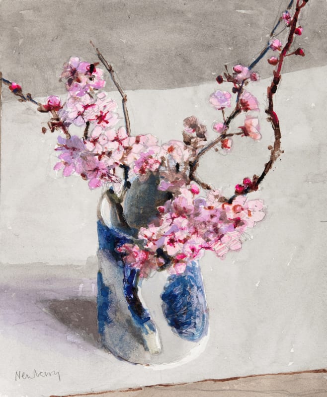 Prunus in Blue and White Jug