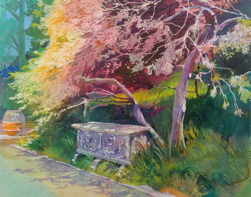 The Greek Sarcophagus at Iford Manor Garden