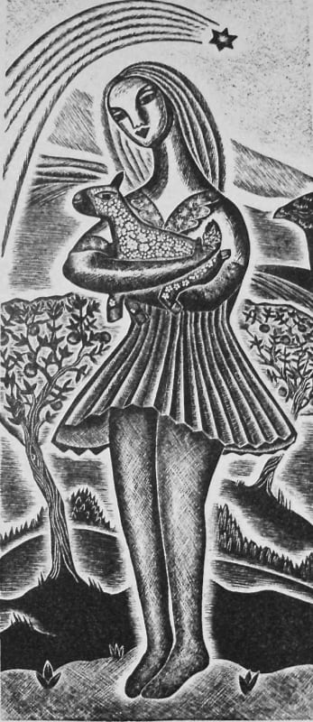 Girl Holding A Lamb