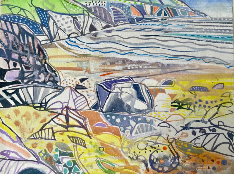 David Wiseman RWS, Looking out to the Shippen, Hope Cove, 2025