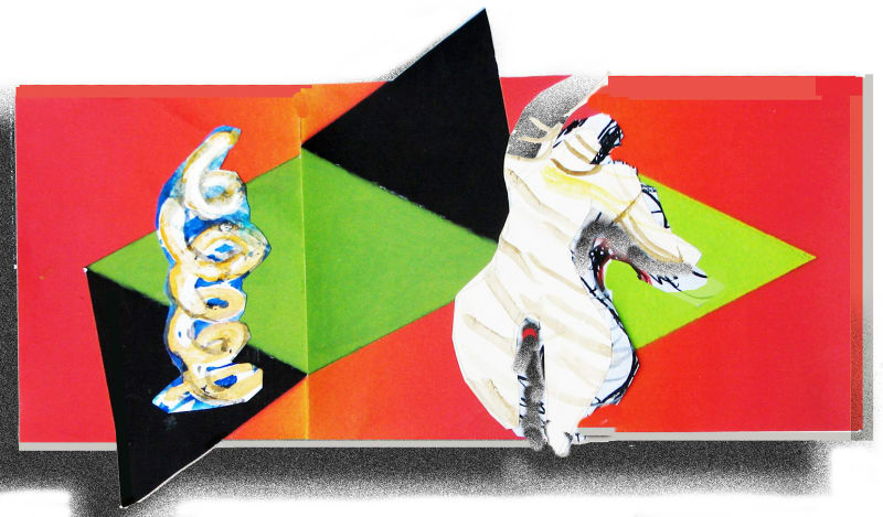 Clown & Twirl Geometric with Down Shadow