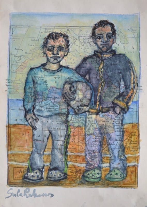 Study - Two Boys holding a Football
