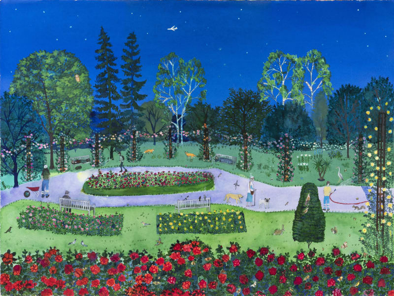 Rose Garden at Night