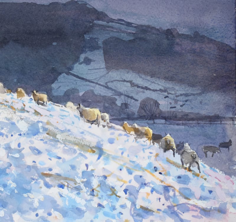 Sheep on the Hill, Snowfall