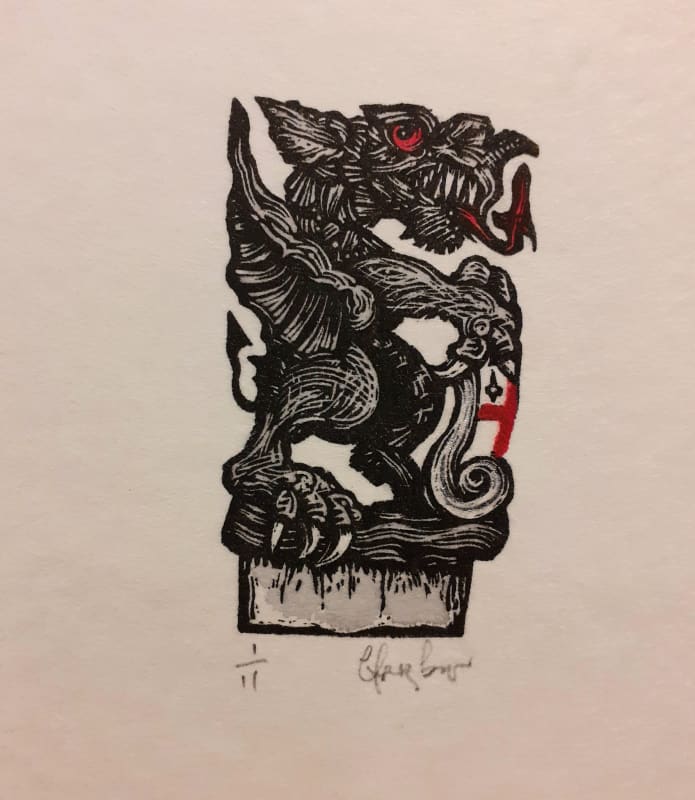 London Dragon Facing Right on a Grey Plinth