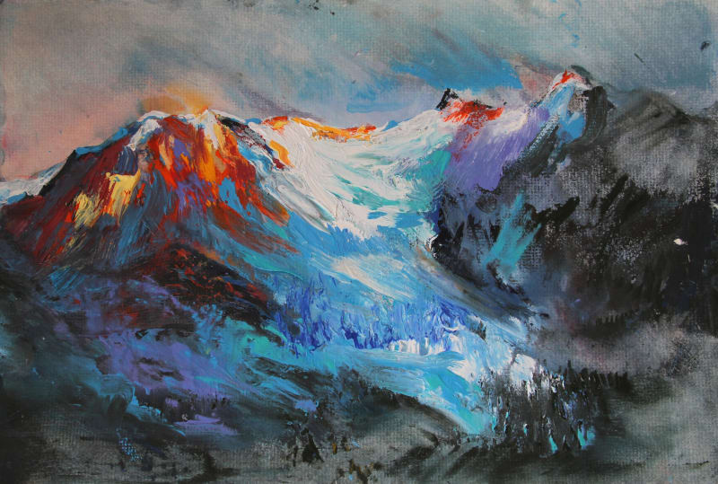 Dusk Evening Light on the Glacier du Bonibassey, France
