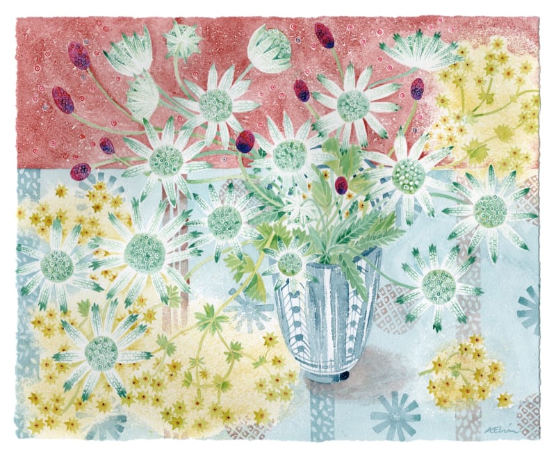 Rye Pot with Summer Flowers