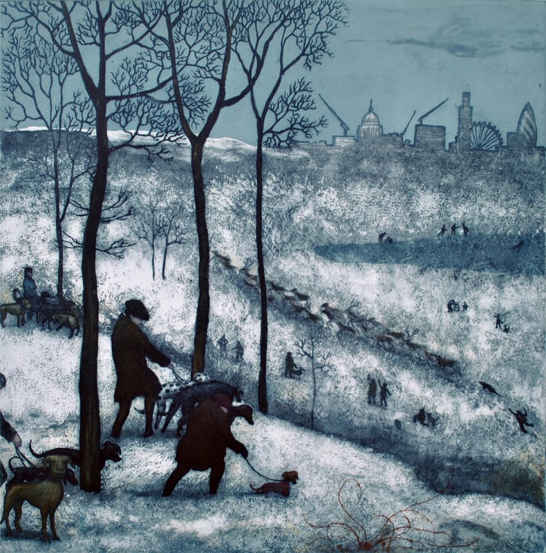 Richmond Park - Winter, after Bruegel