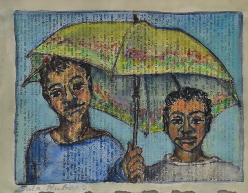 Two Children with Umbrella