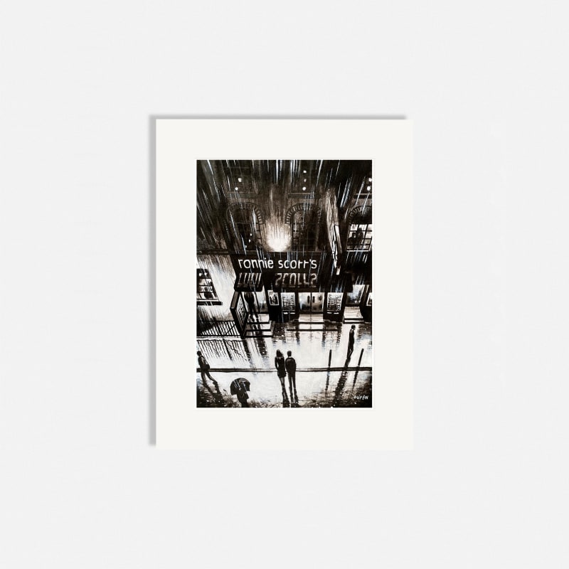 John Duffin RWS RE, Ronnie Scott's - B&W Night Study
