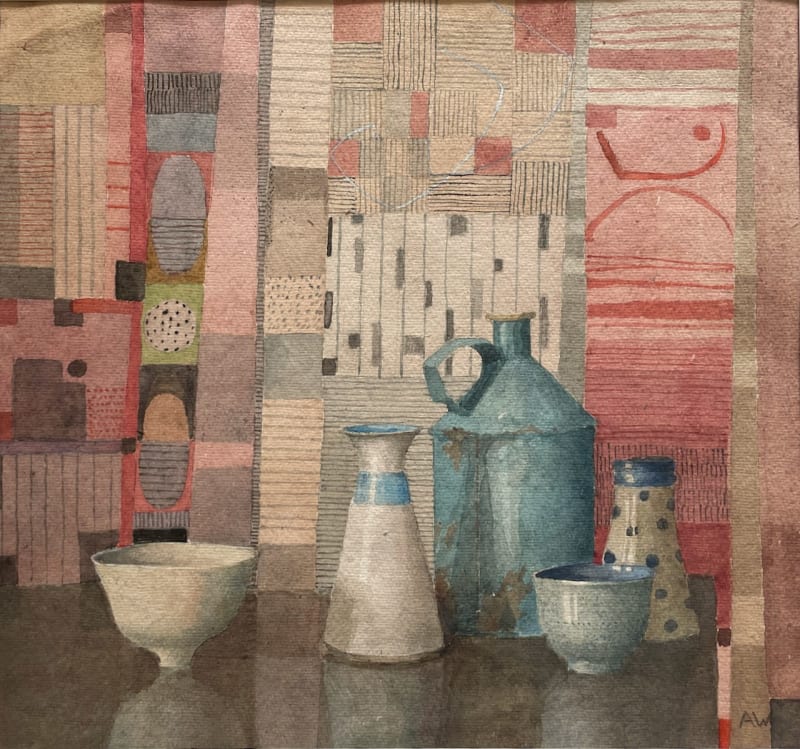 Still Life with Pink and Blue