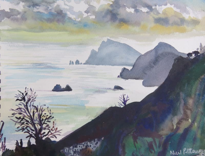 View of Capri from Agerola, Amalfi Coast, Italy