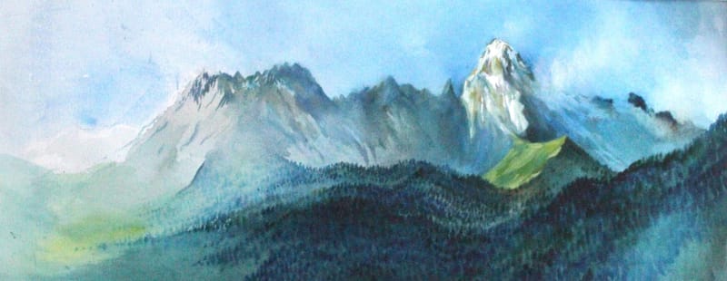 Mount Ushba from near Becho Georgia Caucasus