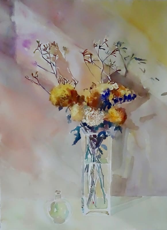 Yellow Chrysanthemums in the Sunlight