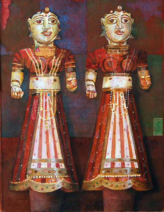 Two Wood Figures