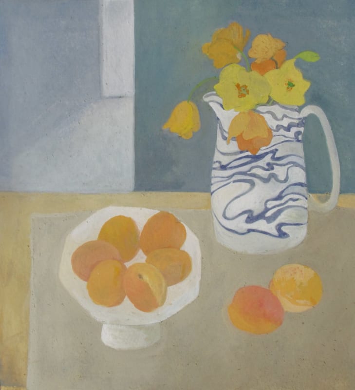 Wendy Jacob RWS, Marbled Jug and Apricots