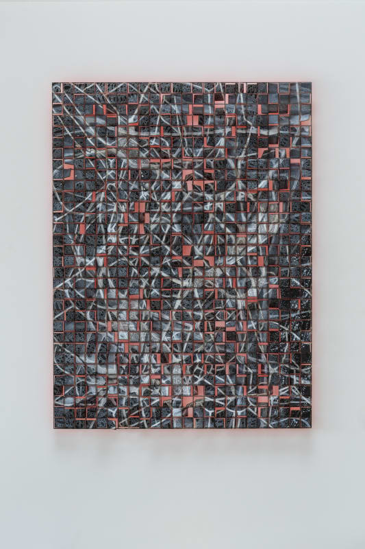 Jacqueline Duncan  Volcanic, 2024  acrylic and ink on paper, pins  £2800