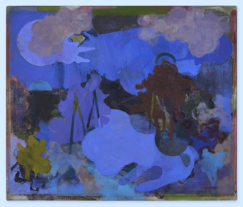 Louise Wallace  Pond Nite Life  oil on canvas