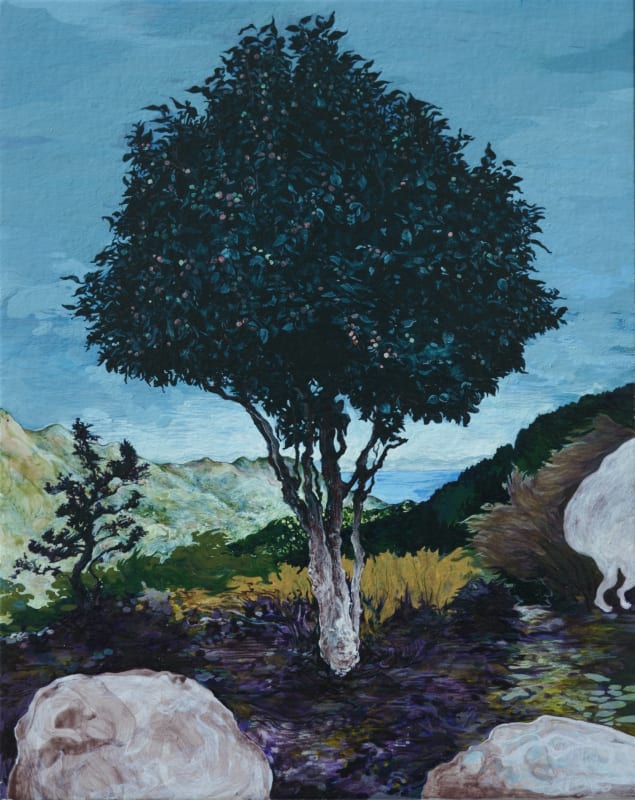 Chiho Iwase  In the Sacred Hill  tempera on panel
