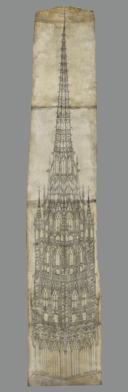 A monumental drawing for the crossing tower of Rouen Cathedral