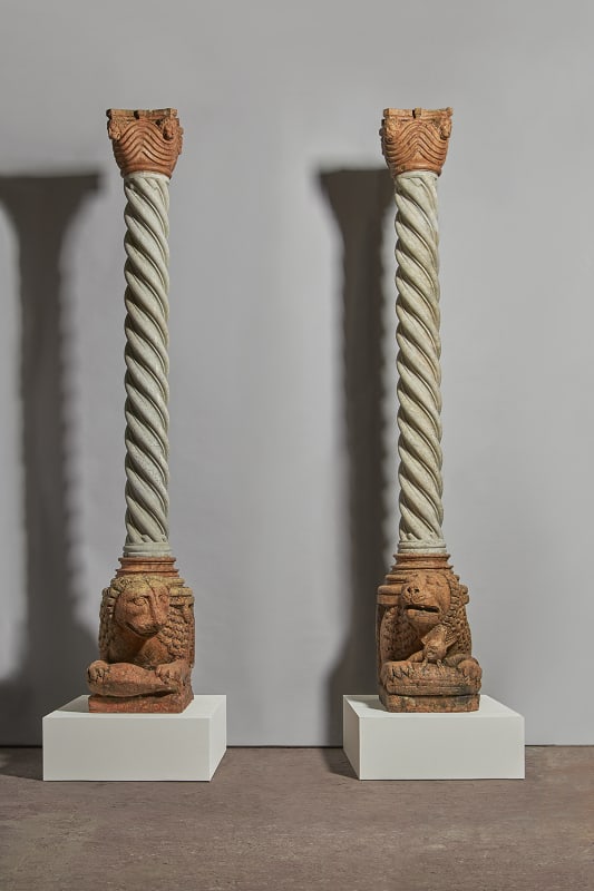 Workshop of Anselmo da Campione, A pair of monumental lions