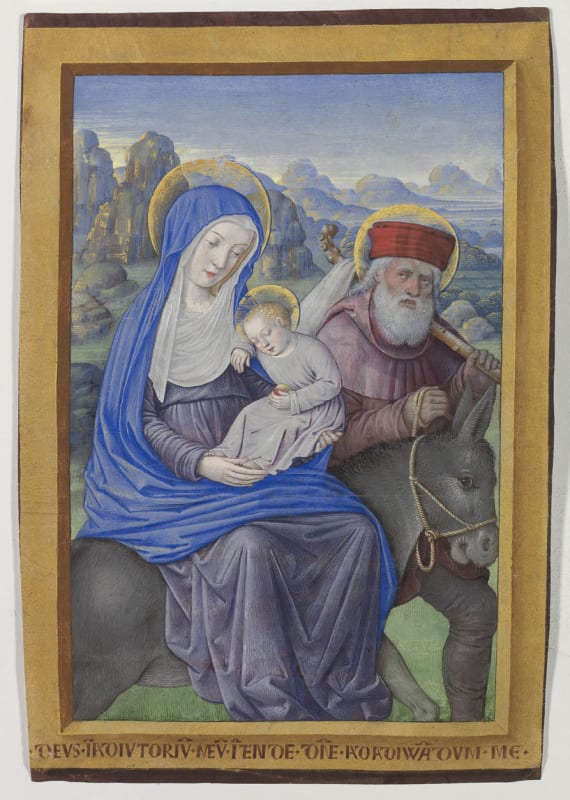Jean Bourdichon (1457- Tours 1521), The Flight into Egypt, From the Book of Hours of Louis XII