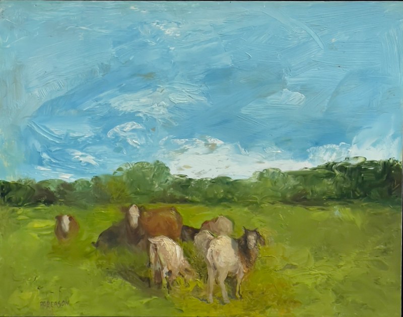 Mary Roberson, Cows and Goats on the Green