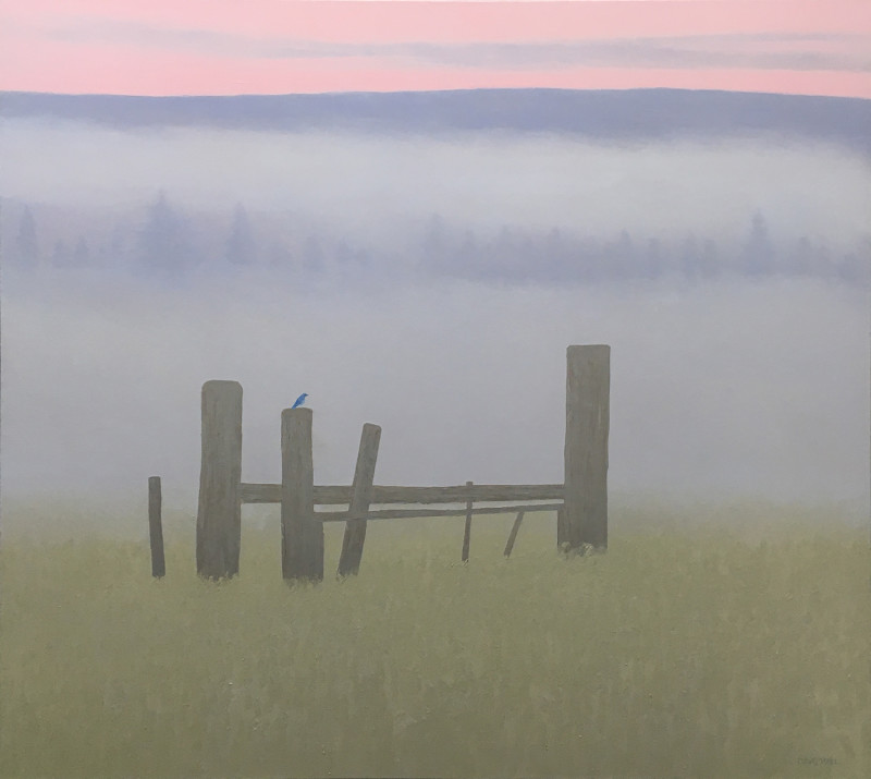 Dave Hall, Bluebird on a Fence Post, Harriman Ranch