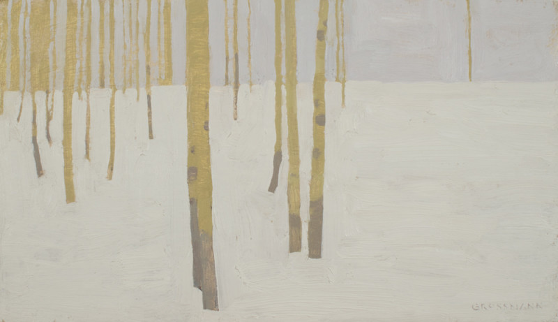 David Grossmann, Aspen Trunk Patterns on Snow and Sky
