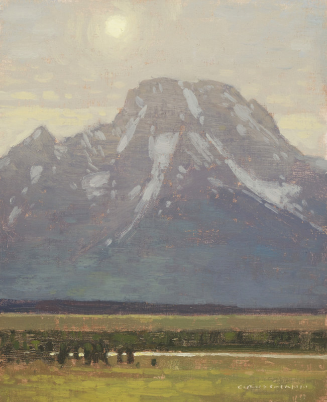 David Grossmann, Mount Moran with Late Afternoon Sun, Study