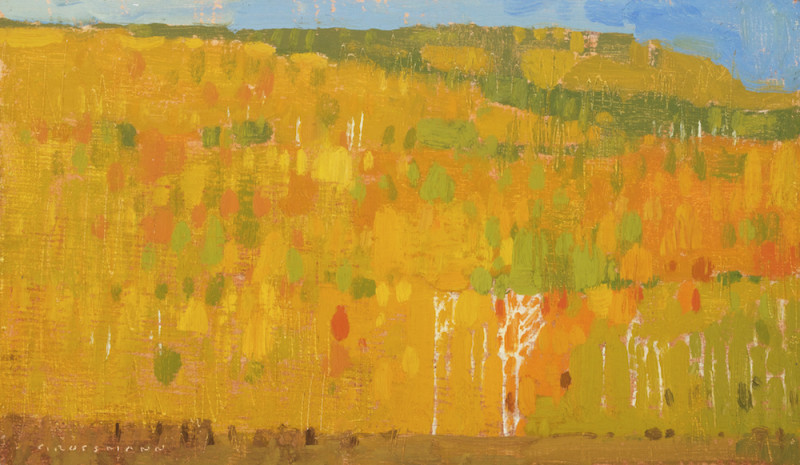 David Grossmann, Autumn Patchwork with White Trunks, Study