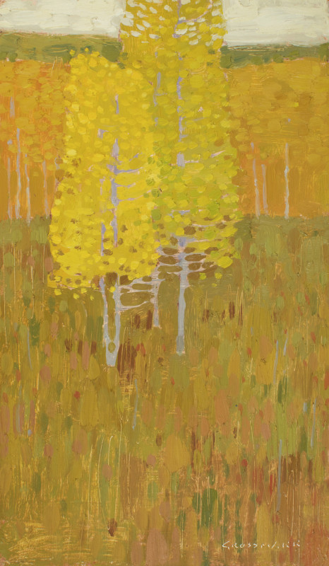 David Grossmann, Yellow Trees in Autumn Meadows