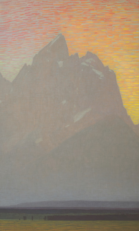 David Grossmann, Grand Teton with Bright Sunset