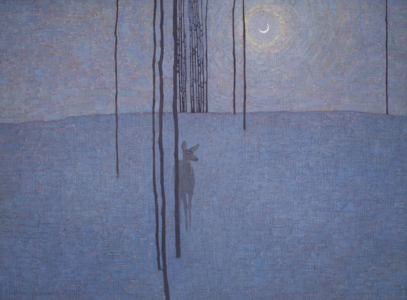 David Grossmann, Winter Night with Deer