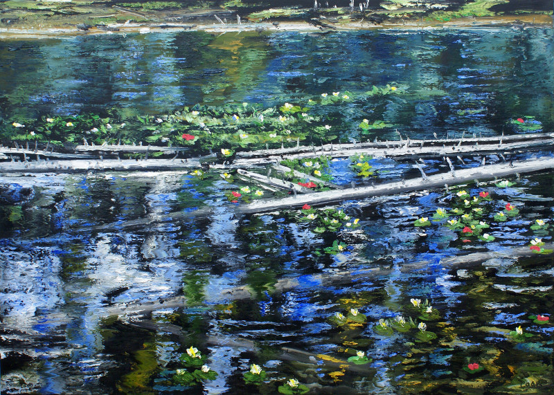 James Pringle Cook, String Lake - Lillies