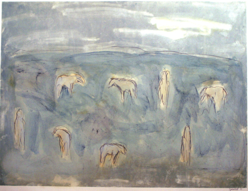 Works on Paper by Theodore Waddell, White Horse Dream M1