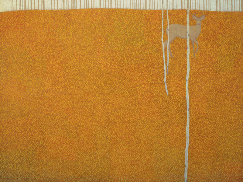 David Grossmann, Fallen Leaf Patterns with Solitary Deer