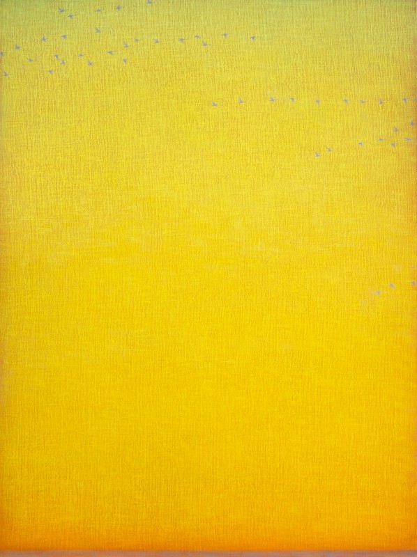 David Grossmann, Bright Yellow Sky with Geese