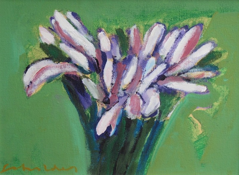 Fritz Scholder, Flowers on Green, 2003