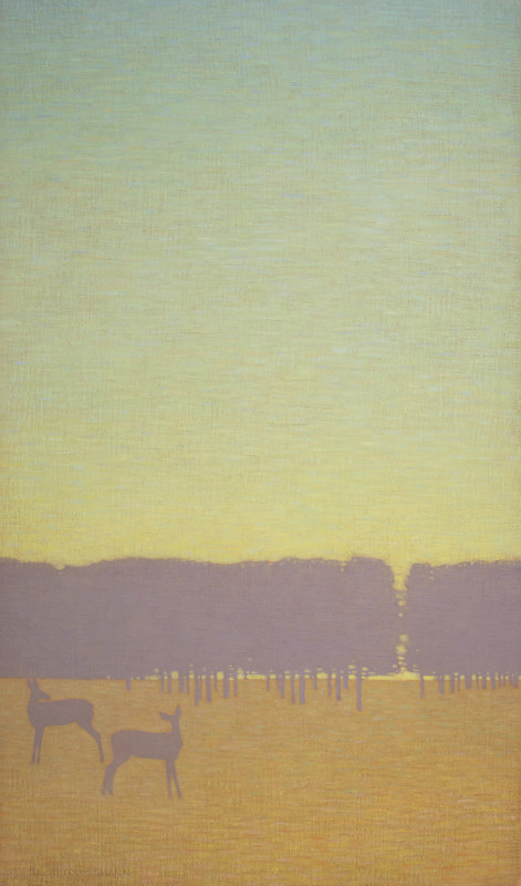 David Grossmann, Two Deer with Green Sky