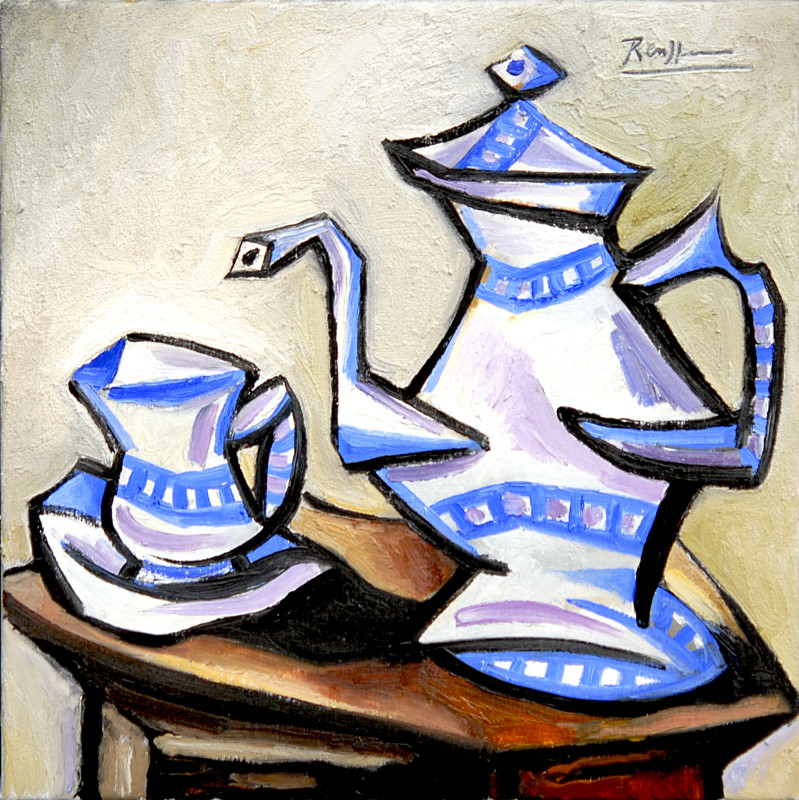 Erik Renssen, Teapot with cup and saucer II, 2013