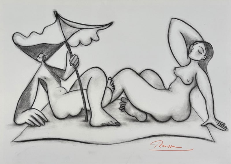 Erik Renssen, Couple on a beach, 2024