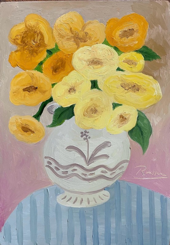 Erik Renssen, Size S | Yellow flowers in a vase, 2024