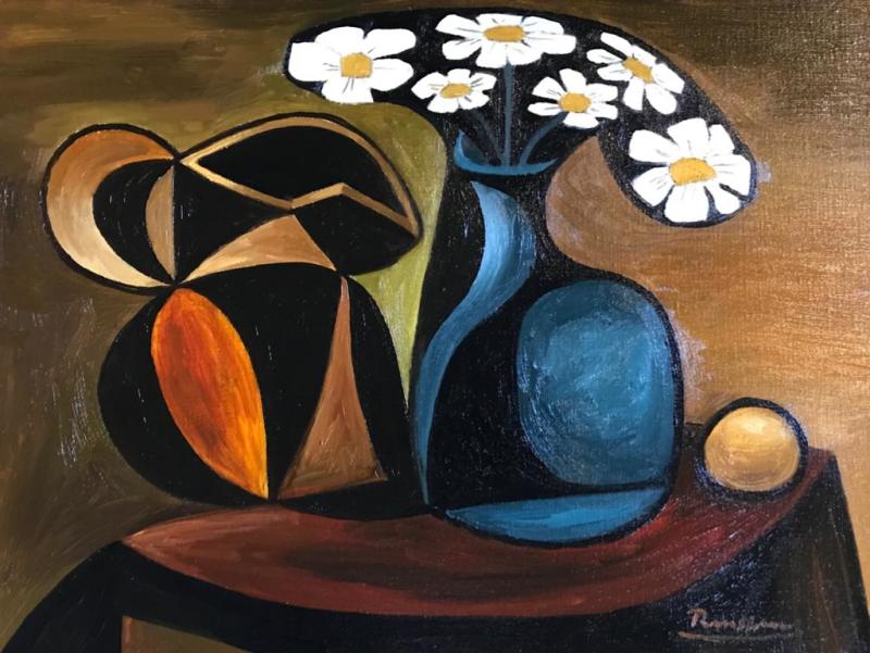 Erik Renssen, Size M | Pitcher, flowers and lemon, 2020