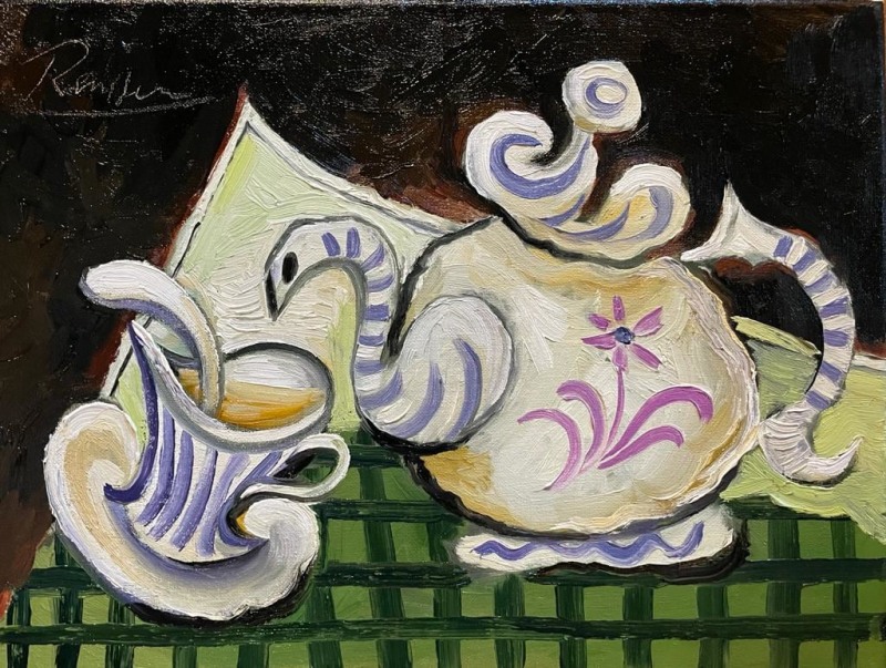 Erik Renssen, Size M | Tea pot and cup saucer, 2023